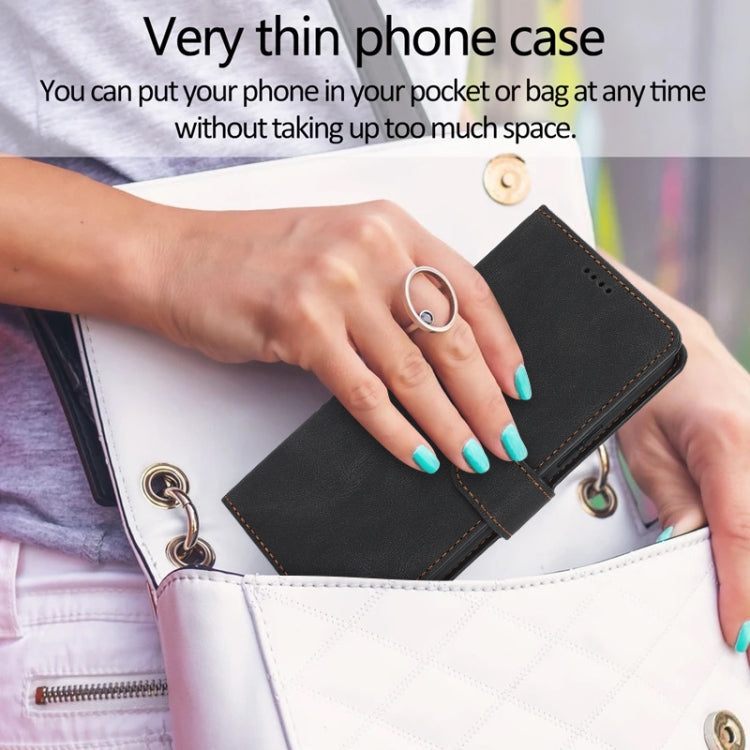 For iPhone 16 Fantasy Skin-feel Calfskin Texture Leather Phone Case(Black) by buy2fix