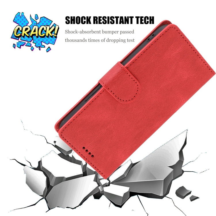For iPhone SE 2024 Fantasy Skin-feel Calfskin Texture Leather Phone Case(Red) - More iPhone Cases by buy2fix | Online Shopping UK | buy2fix