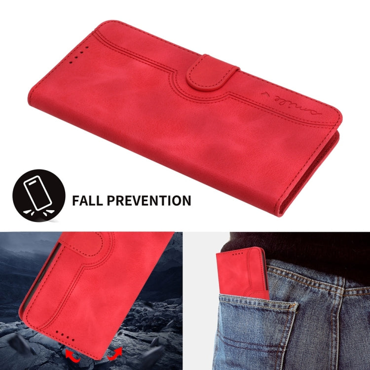 For Samsung Galaxy S25 5G Heart Pattern Skin Feel Leather Phone Case(Red) by buy2fix