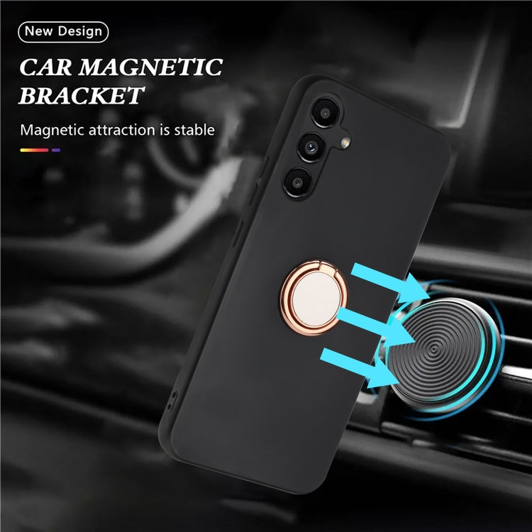 For Samsung Galaxy S25 5G Matte Ring Holder TPU Phone Case(Rose Gold) by buy2fix