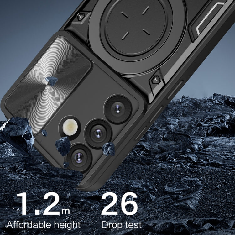 For Samsung Galaxy S25+ 5G CD Texture Sliding Camshield Magnetic Holder Phone Case(Pink) by buy2fix