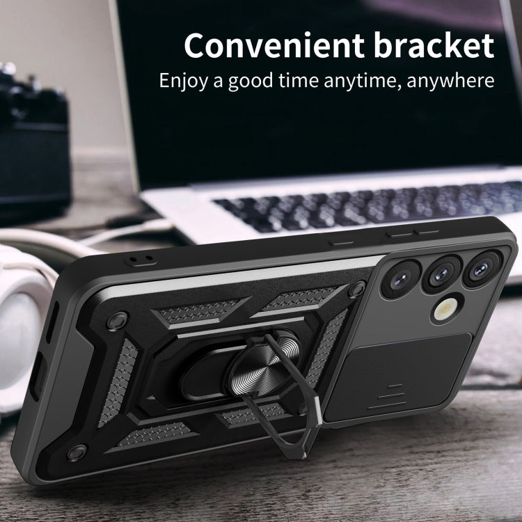 For Samsung Galaxy S25+ 5G Sliding Camera Cover Design TPU+PC Phone Case(Silver) by buy2fix