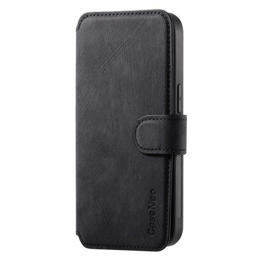 For iPhone 16e CaseNeo MagSafe RFID Anti-theft Retro Leather Phone Case(Black) - iPhone 16e Cases by CaseNeo | Online Shopping UK | buy2fix