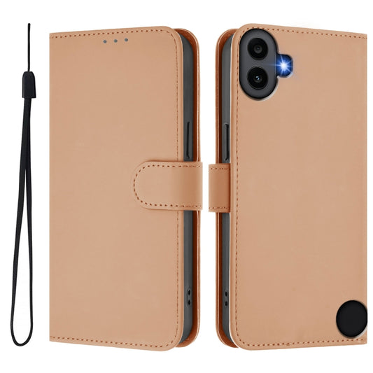 For Nothing CMF Phone 1 Skin Feel Solid Color Leather Phone Case with Lanyard(Nude) - Nothing Cases by buy2fix | Online Shopping UK | buy2fix