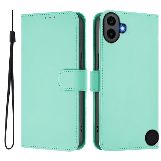 For Nothing CMF Phone 1 Skin Feel Solid Color Leather Phone Case with Lanyard(Mint Green) - Nothing Cases by buy2fix | Online Shopping UK | buy2fix