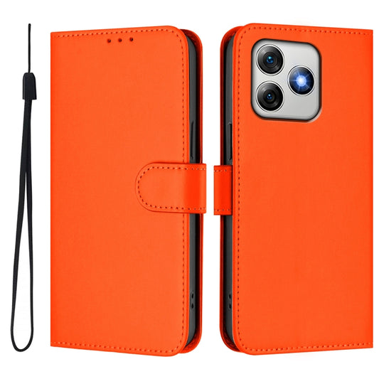 For Ulefone Note 18 Ultra Skin Feel Solid Color Leather Phone Case with Lanyard(Orange) by buy2fix