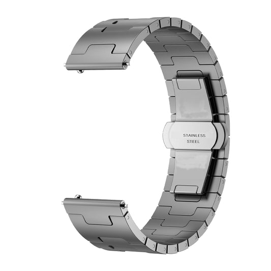 For Huawei GT4 46mm / GT5 46mm / GT5 Pro 22mm H-shaped Butterfly Buckle Stainless Steel Watch Band(Grey) - 22mm Bands by buy2fix | Online Shopping UK | buy2fix