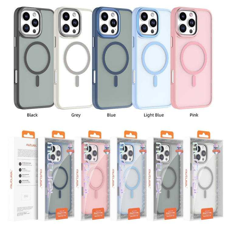 For iPhone 16 Pro Mutural Skin Feel Series Frosted MagSafe Magnetic Phone Case(Blue) by Mutural