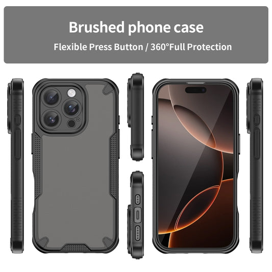 For iPhone 16 Pro Max Armor Glaze PC Hybrid TPU Phone Case(Black) by buy2fix