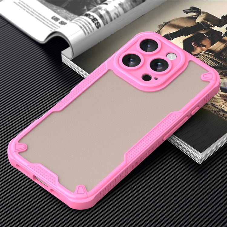 For iPhone 16 Pro Armor Glaze PC Hybrid TPU Phone Case(Pink) by buy2fix