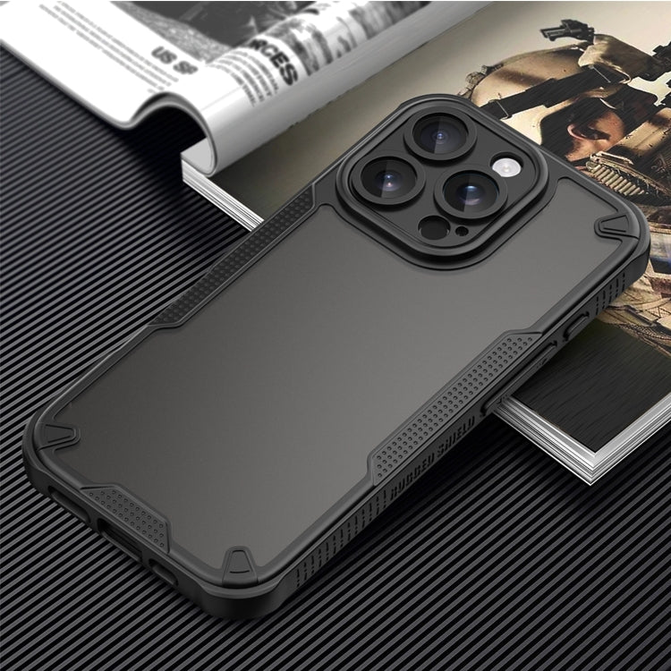 For iPhone 16 Pro Armor Glaze PC Hybrid TPU Phone Case(Black) by buy2fix