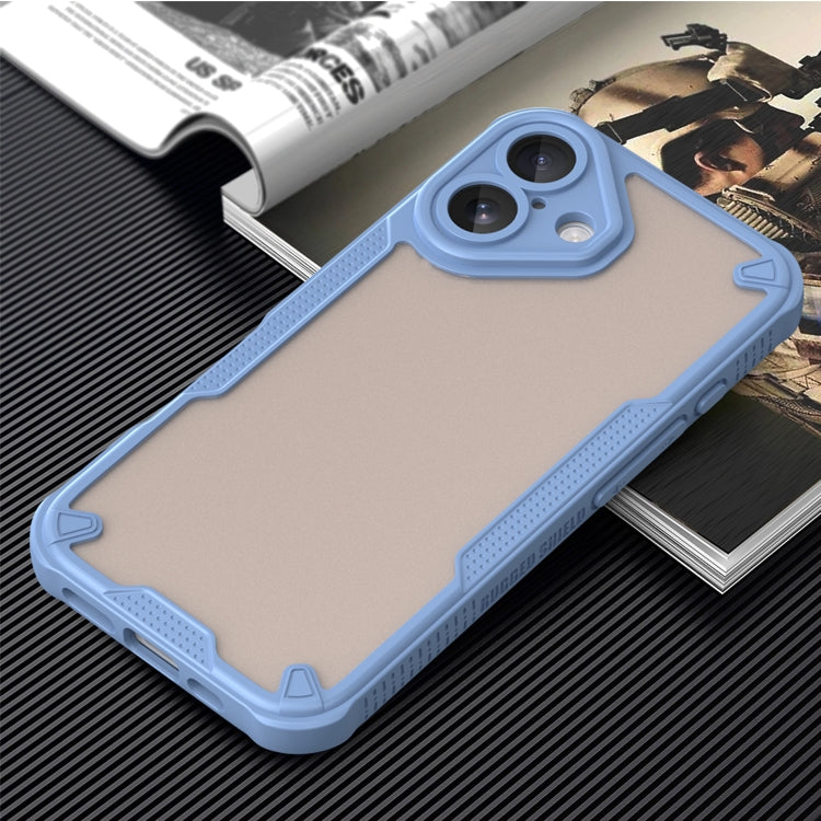 For iPhone 16 Plus Armor Glaze PC Hybrid TPU Phone Case(Blue) by buy2fix