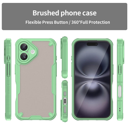 For iPhone 16 Plus Armor Glaze PC Hybrid TPU Phone Case(Green) by buy2fix