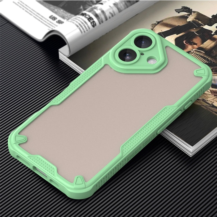For iPhone 16 Armor Glaze PC Hybrid TPU Phone Case(Green) by buy2fix