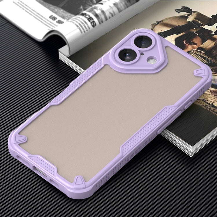 For iPhone 16 Armor Glaze PC Hybrid TPU Phone Case(Purple) by buy2fix
