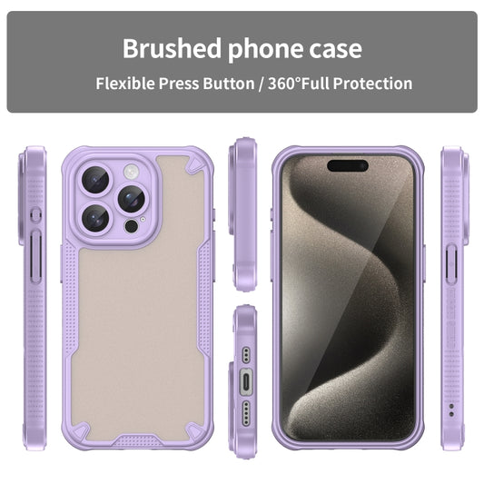 For iPhone 15 Pro Max Armor Glaze PC Hybrid TPU Phone Case(Purple) by buy2fix