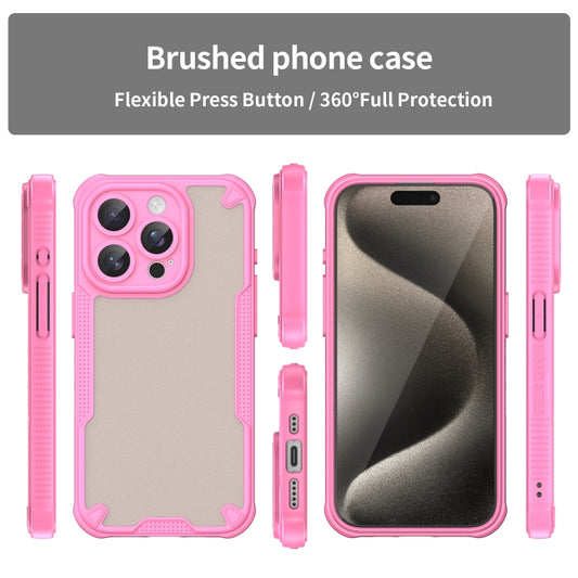 For iPhone 15 Pro Armor Glaze PC Hybrid TPU Phone Case(Pink) by buy2fix