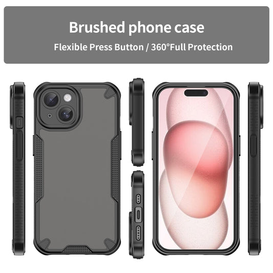 For iPhone 15 Plus Armor Glaze PC Hybrid TPU Phone Case(Black) by buy2fix
