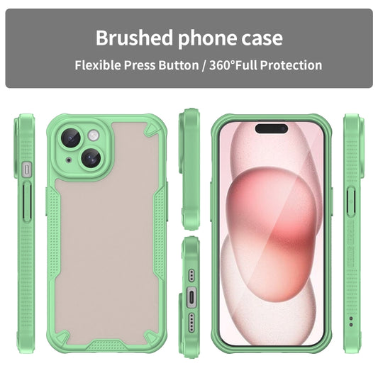 For iPhone 15 Plus Armor Glaze PC Hybrid TPU Phone Case(Green) by buy2fix