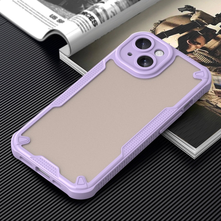 For iPhone 15 Armor Glaze PC Hybrid TPU Phone Case(Purple) by buy2fix
