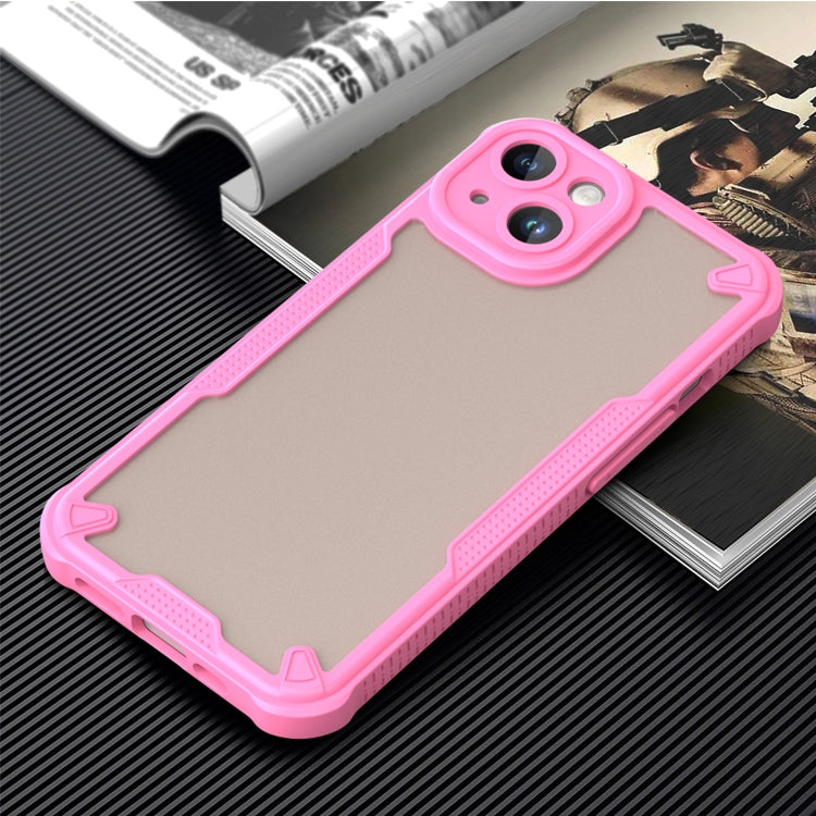 For iPhone 14 Armor Glaze PC Hybrid TPU Phone Case(Pink) by buy2fix