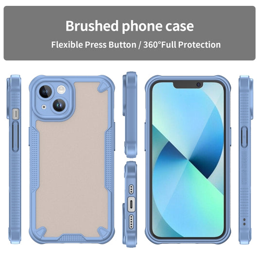 For iPhone 14 Plus Armor Glaze PC Hybrid TPU Phone Case(Blue) by buy2fix