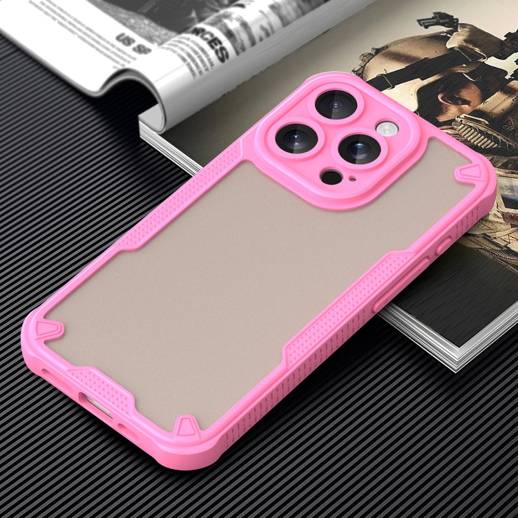 For iPhone 14 Pro Armor Glaze PC Hybrid TPU Phone Case(Pink) by buy2fix