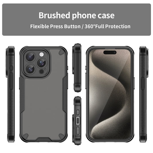 For iPhone 14 Pro Armor Glaze PC Hybrid TPU Phone Case(Black) by buy2fix