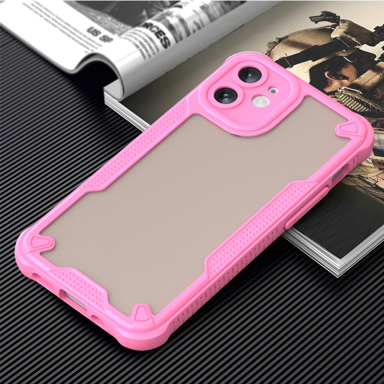 For iPhone 12 Armor Glaze PC Hybrid TPU Phone Case(Pink) by buy2fix