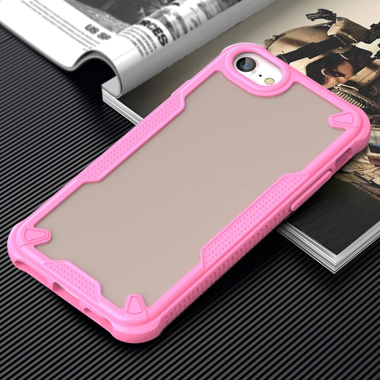 For iPhone SE 2020 Armor Glaze PC Hybrid TPU Phone Case(Pink) by buy2fix