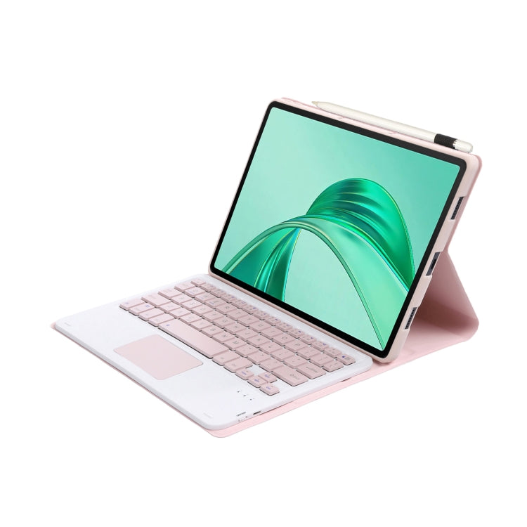 For Honor Pad X8a / X9 2024 AH25-A Ultra-thin Detachable Bluetooth Keyboard Leather Tablet Case with Touchpad(Pink White) by buy2fix