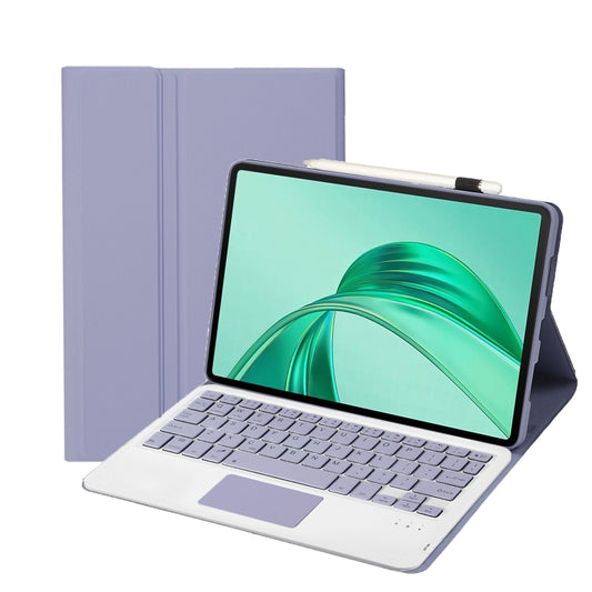 For Honor Pad X8a / X9 2024 AH25-A Ultra-thin Detachable Bluetooth Keyboard Leather Tablet Case with Touchpad(Lavender White) by buy2fix