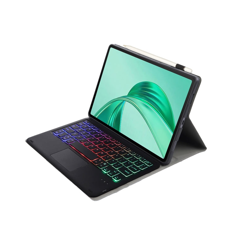 For Honor Pad X8a / X9 2024 AH25-AS Ultra-thin Detachable Backlight Bluetooth Keyboard Leather Tablet Case with Touchpad(Black) by buy2fix