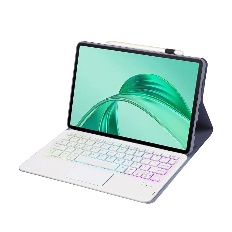 For Honor Pad X8a / X9 2024 AH25-AS Ultra-thin Detachable Backlight Bluetooth Keyboard Leather Tablet Case with Touchpad(Lavender White) by buy2fix