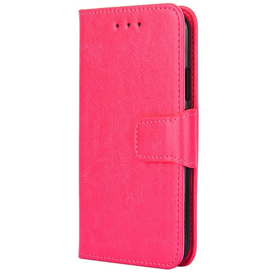 For iPhone 16 Plus Crystal Texture Leather Phone Case(Rose Red) by buy2fix