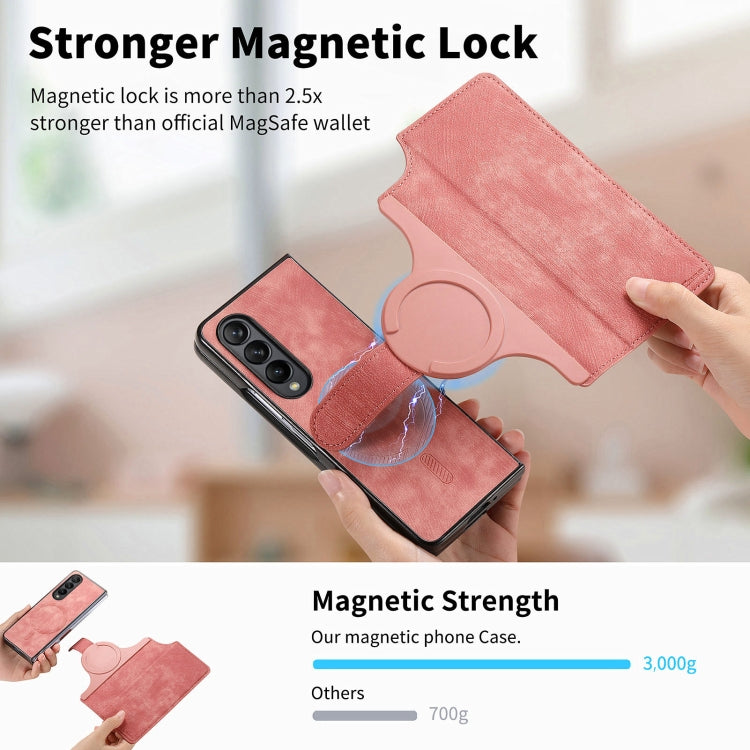 For Samsung Galaxy Z Fold4 CaseNeo MagSafe RFID Anti-theft Retro Leather Phone Case(Pink) - Galaxy Z Fold4 5G Cases by CaseNeo | Online Shopping UK | buy2fix