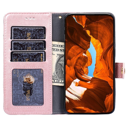 For iPhone 16 Pro Max Zipper Bag Leather Phone Case(Rose Gold) by buy2fix