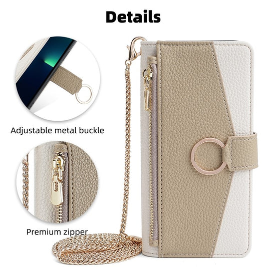 For iPhone 16 Crossbody Litchi Texture Leather Phone Case(White) by buy2fix