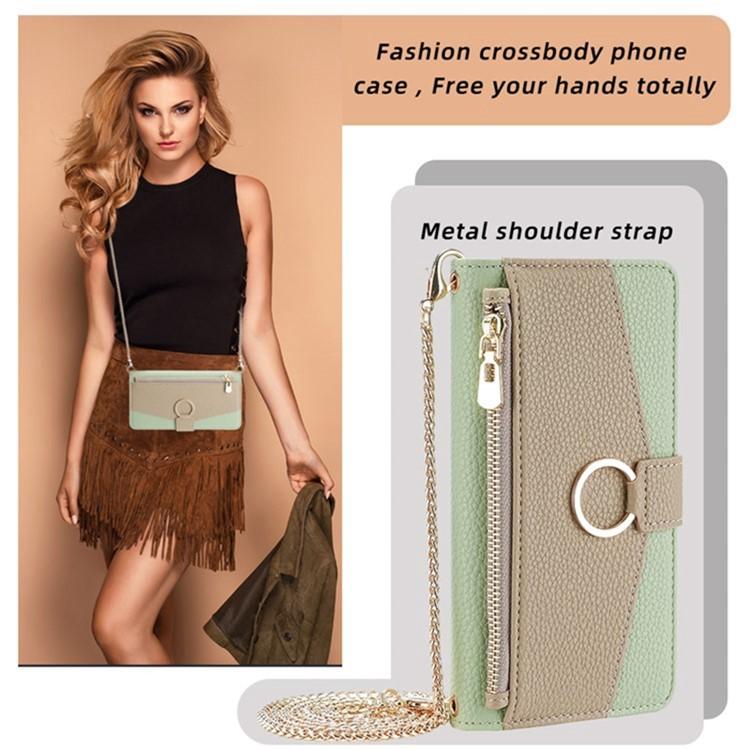For iPhone 16e Crossbody Litchi Texture Leather Phone Case(Green) - iPhone 16e Cases by buy2fix | Online Shopping UK | buy2fix