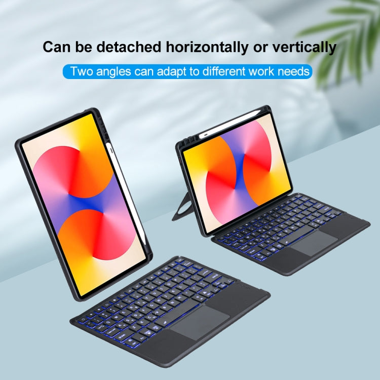 For Huawei MatePad SE 11 2024 Detachable Backlit Bluetooth Keyboard Leather Case with Touchpad(Black) by buy2fix