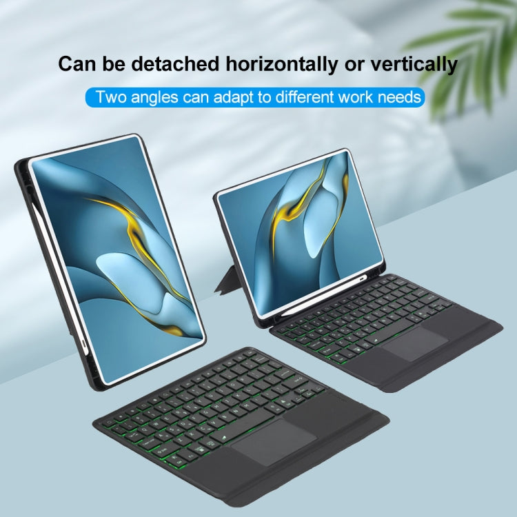 For Huawei MatePad Pro 10.8 2021 / 2019 Detachable Backlit Bluetooth Keyboard Leather Case with Touchpad(Black) by buy2fix