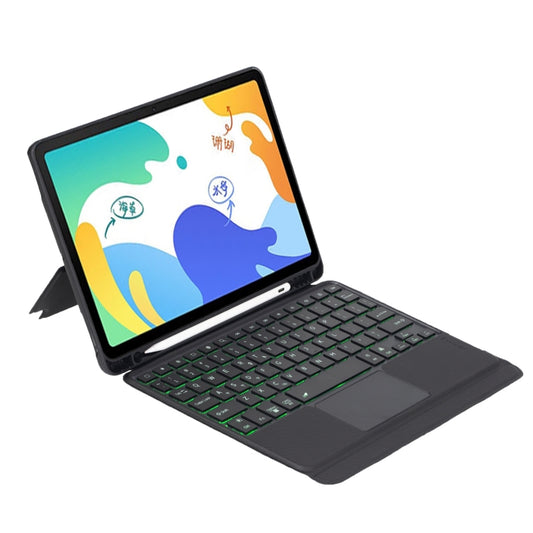 For Huawei MatePad 10.4 Detachable Backlit Bluetooth Keyboard Leather Case with Touchpad(Black) by buy2fix