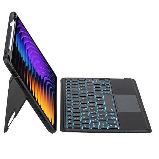 For Xiaomi Pad 7 / 7 Pro 11.2 inch Detachable Backlit Bluetooth Keyboard Leather Case with Touchpad(Black) by buy2fix