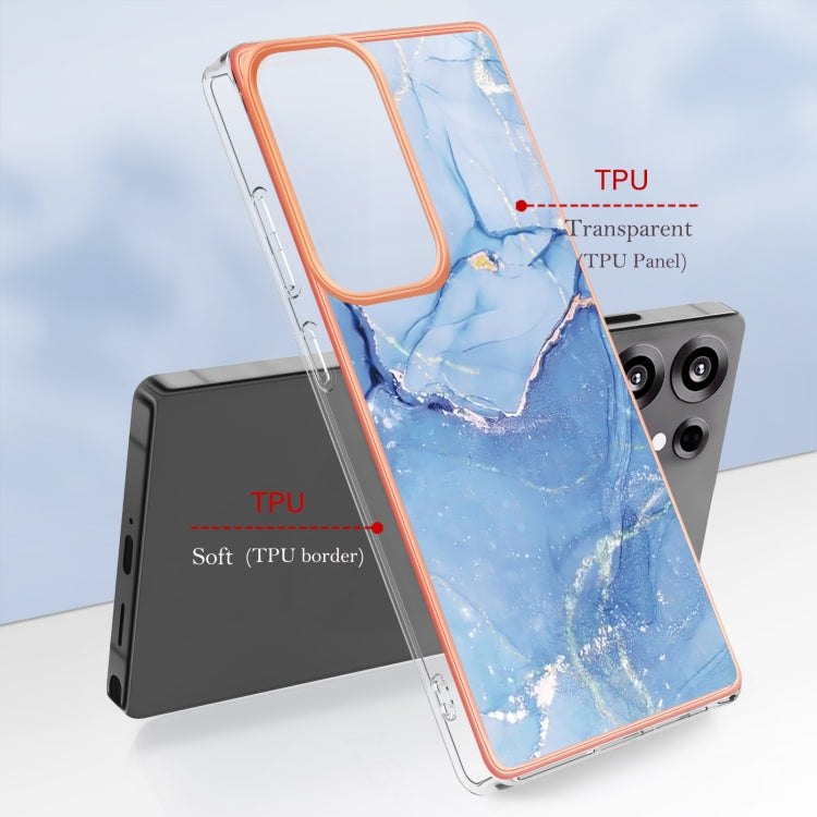 For Samsung Galaxy S25 Ultra 5G Electroplating Marble Dual-side IMD Phone Case(Blue 018) by buy2fix