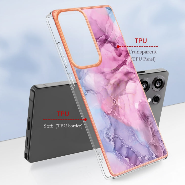 For Samsung Galaxy S25 Ultra 5G Electroplating Marble Dual-side IMD Phone Case(Pink 013) by buy2fix