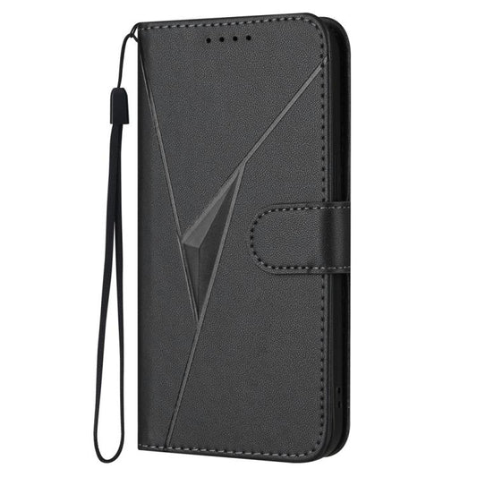 For iPhone 17 Air Triangle Pattern Buckle Clasp Leather Phone Case(Black) - iPhone 17 Air Cases by buy2fix | Online Shopping UK | buy2fix
