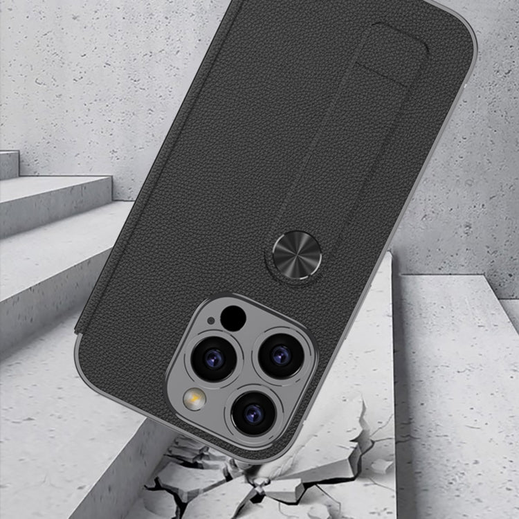 For iPhone 16 Pro Max GKK Plating Phantom Flip Leather MagSafe Phone Case(Titanium Gray) by GKK