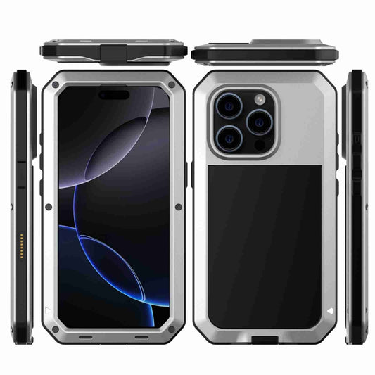 For iPhone 16 Pro RedPepper Triple-proof Metal Phone Case(Silver) by RedPepper