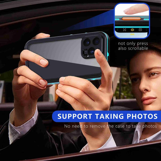 For iPhone 16 Pro Max RedPepper Transparent Dot IP68 Waterproof Triple-proof Phone Case(Black Blue) by RedPepper