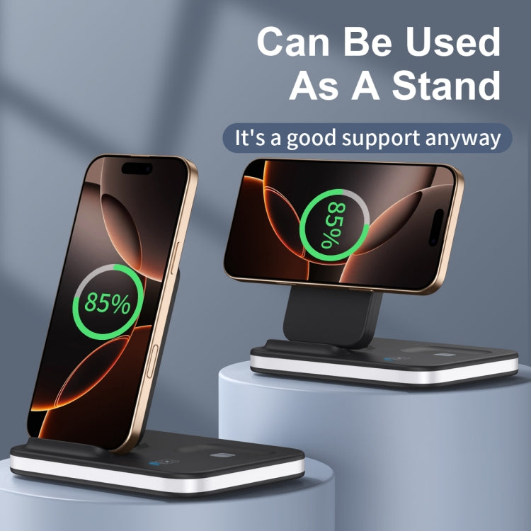 Folding 4-in-1 Magnetic Wireless Fast Charger(Gold) - Wireless Charger by buy2fix | Online Shopping UK | buy2fix